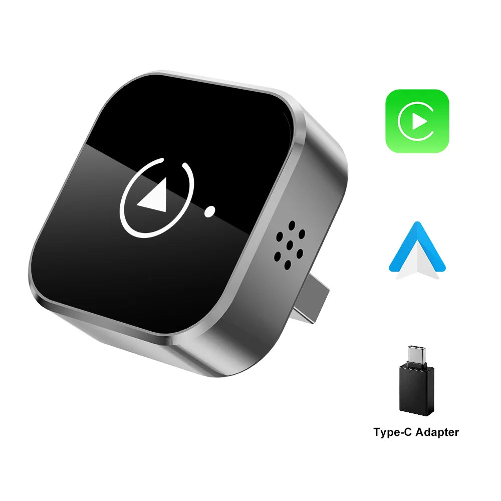 2026 Wireless Carplay Adapter 2-In-1 Wired to Wireless Dongle for Apple & Android Phone Plug and Play Universal Car Accessory